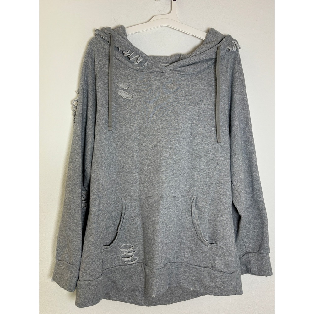 Chelsea DeBoer Lily and Lottie Distressed Hoodie Gray XL Oversized Sweatshirt